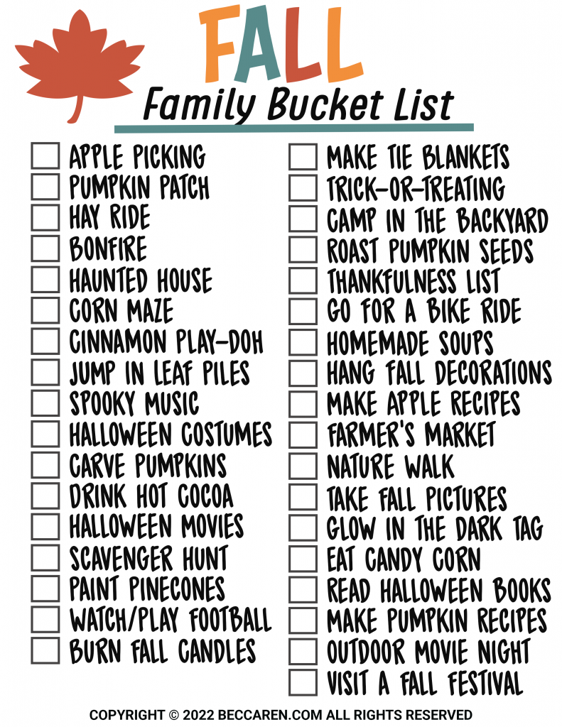 Top 35 Things That Belong On Your Family's Fall Bucket List Ideas