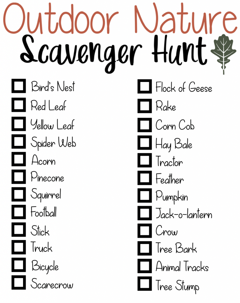 7 Insanely Fun Printable Fall Scavenger Hunt For Kids