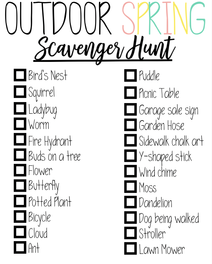5 Insanely Fun Printable Spring Scavenger Hunt Your Kids Will Have A ...