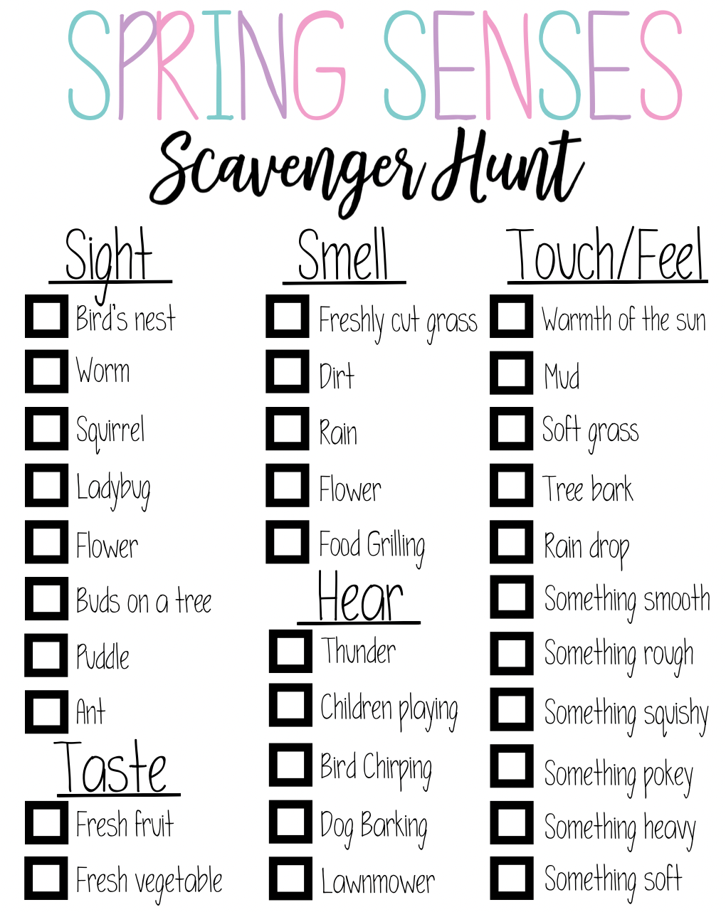 5 Insanely Fun Printable Spring Scavenger Hunt Your Kids Will Have A ...