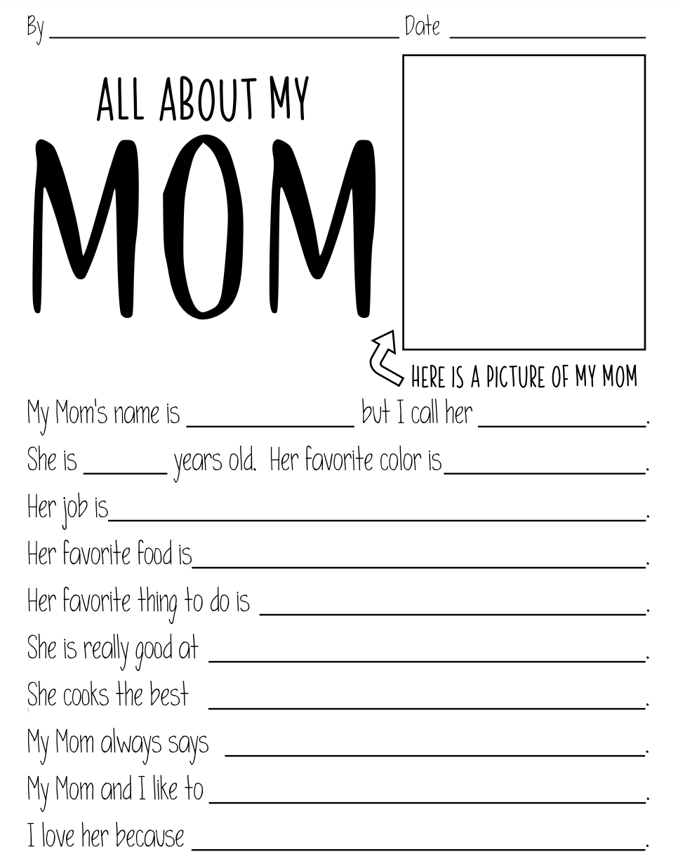 Best Free Printable Mother's Day Questionnaire For Kids - All About My ...