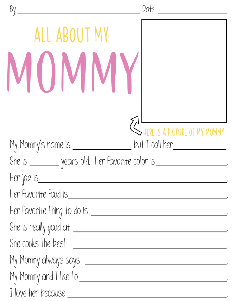 Best free printable mother s day questionnaire for kids all about my