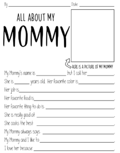 Best Free Printable Mother's Day Questionnaire For Kids - All About My ...