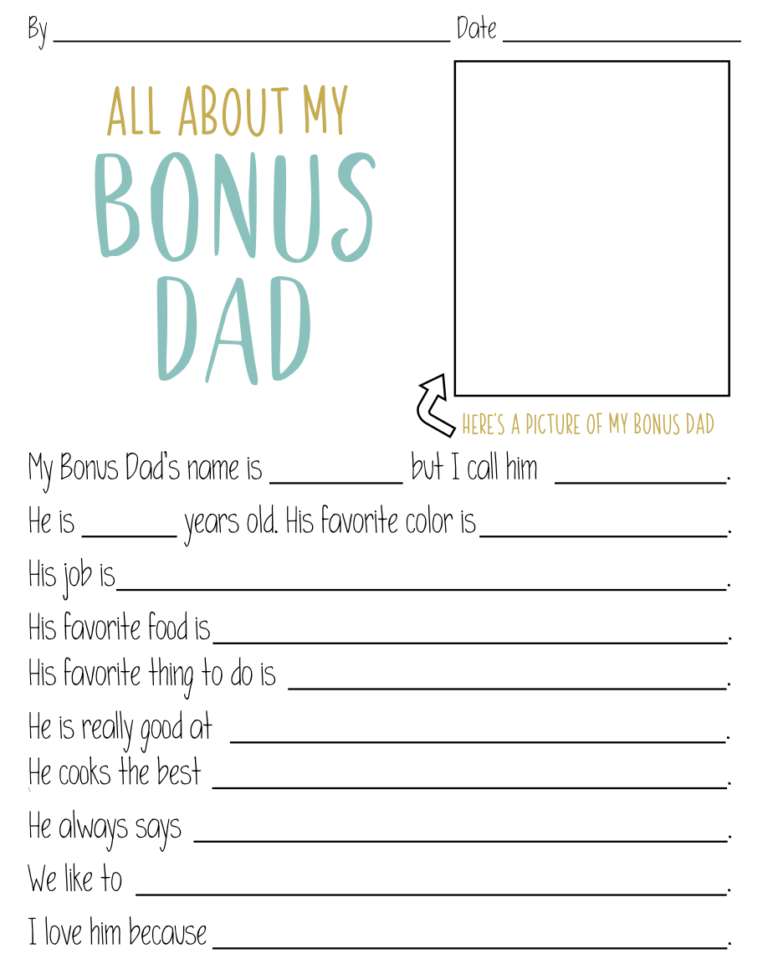 Free All About My Dad Printable Questionnaire Perfect For Fathers Day