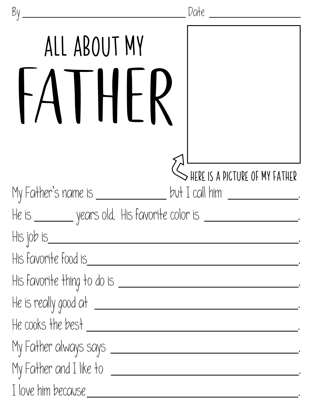 FREE All About My Dad Printable Questionnaire Perfect For Father s Day