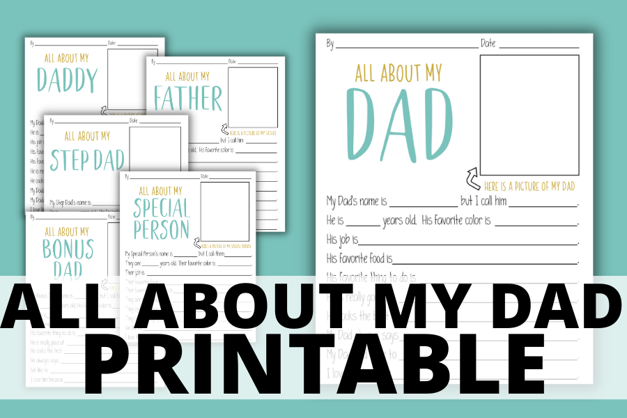 Free All About My Dad Printable Questionnaire Perfect For Father S Day