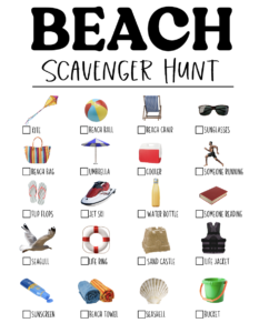 Fun Beach Scavenger Hunt Printable For Kids