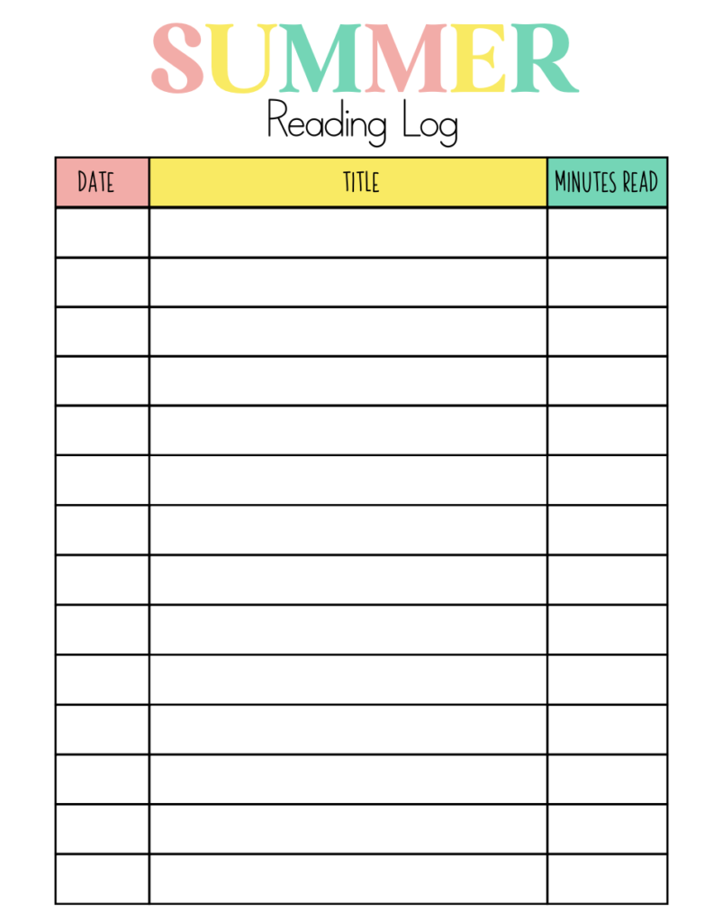 Best Printable Summer Reading Log To Keep Kids Reading All Summer Long Best Printable Summer Reading Log To Keep Kids Reading All Summer Long