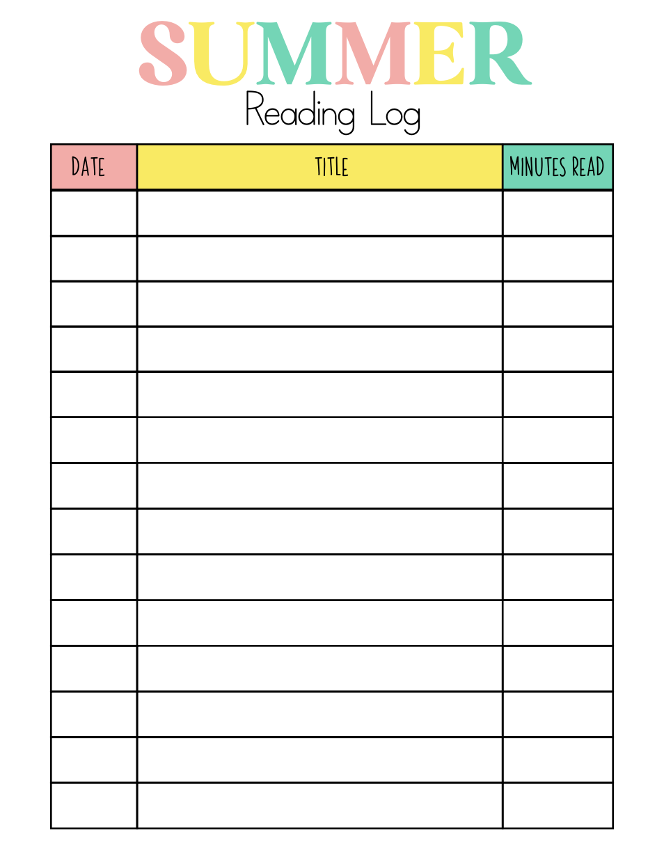 Best Printable Summer Reading Log To Keep Kids Reading All Summer Long