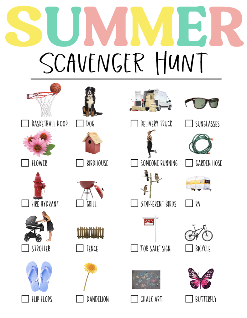 Free Printable Summer Scavenger Hunt For Kids of All Ages