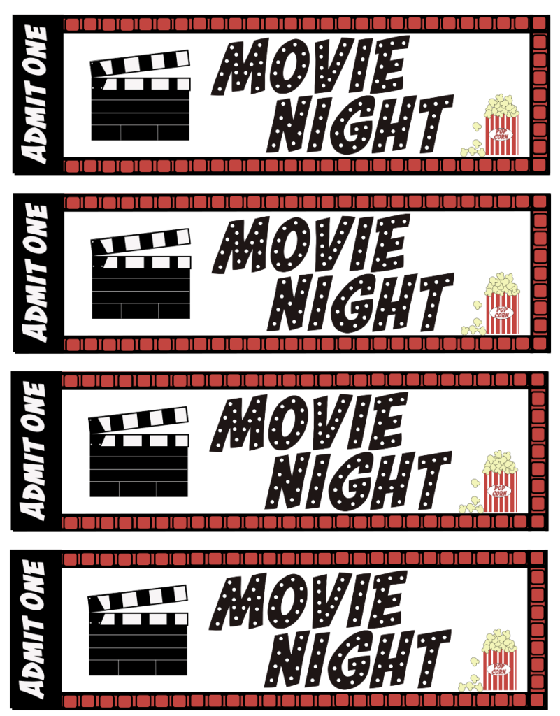 FREE Printable Movie Night Tickets For Your Next Family Movie Night