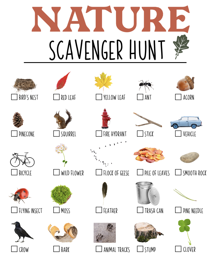 FREE Outdoor Nature Scavenger Hunt Printable For Families