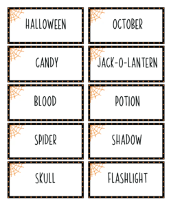 Halloween Charades Card Game (Free Printable)