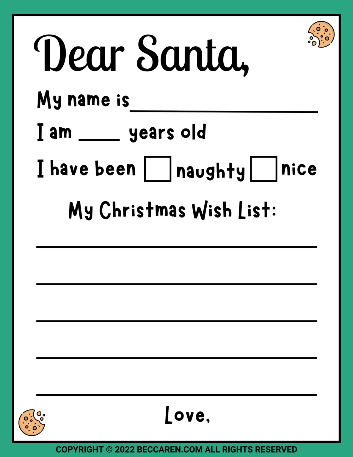 5 Adorable Free Printable Letters To Santa Claus