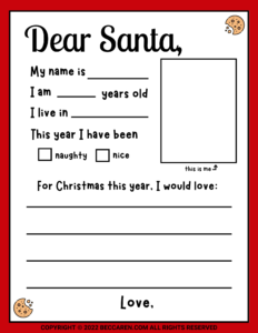 5 Adorable Free Printable Letters To Santa Claus