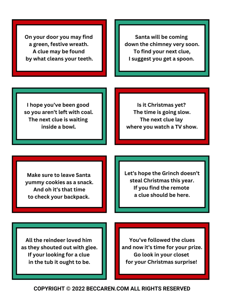 24 Christmas Scavenger Hunt Clues For An Epic Holiday Treasure Hunt