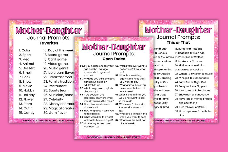 200 Mother Daughter Journal Prompts To Get To Know Each Other Better