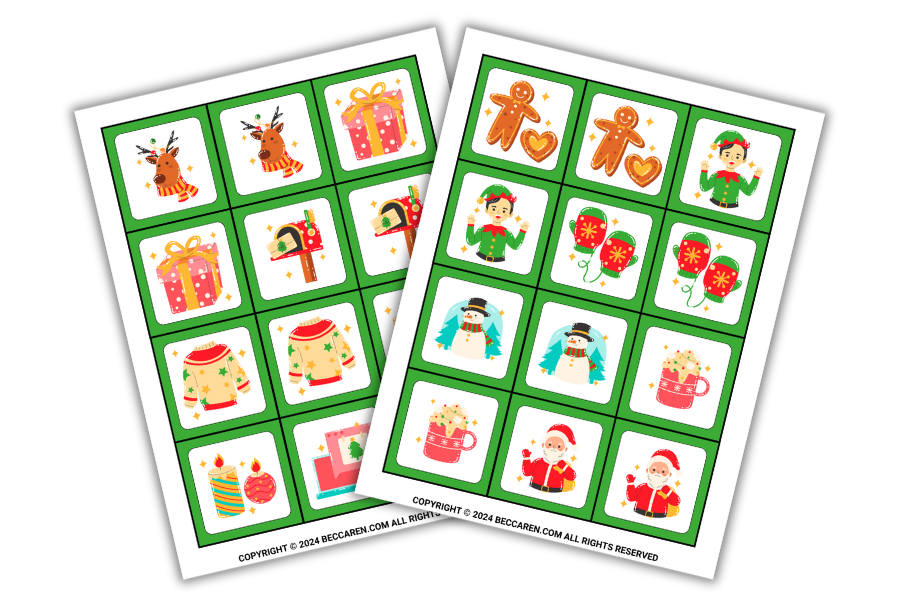 FREE Printable Christmas Memory Game For Kids