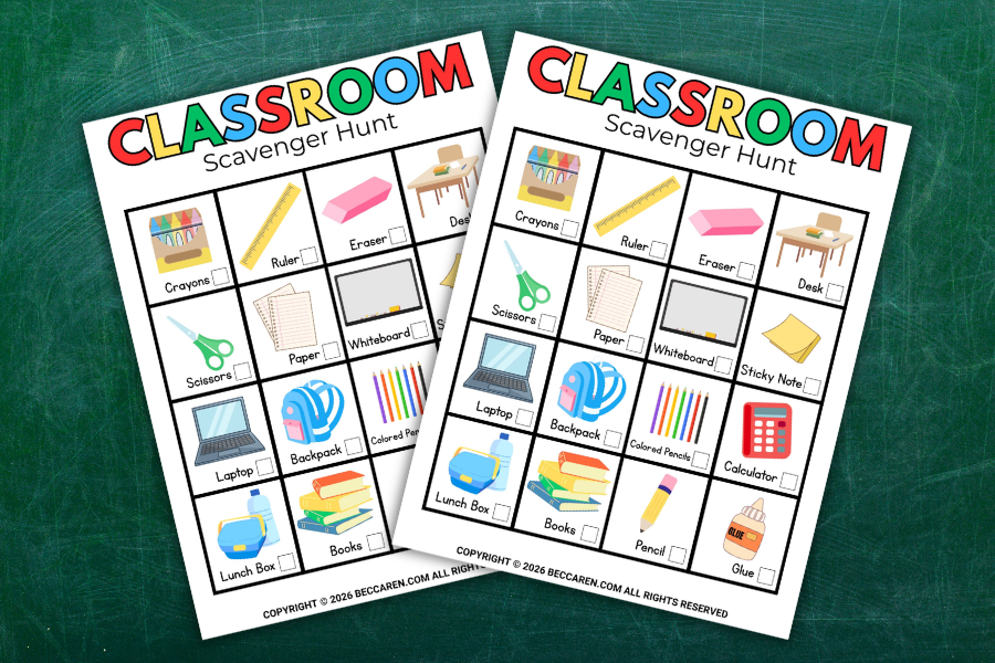 FREE Classroom Scavenger Hunt Printable - Perfect for Back to School